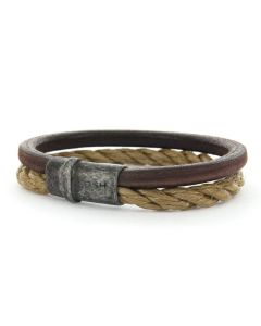 Josh Armband Rope and Sanded Leather Beige-Brown - 09268VB
